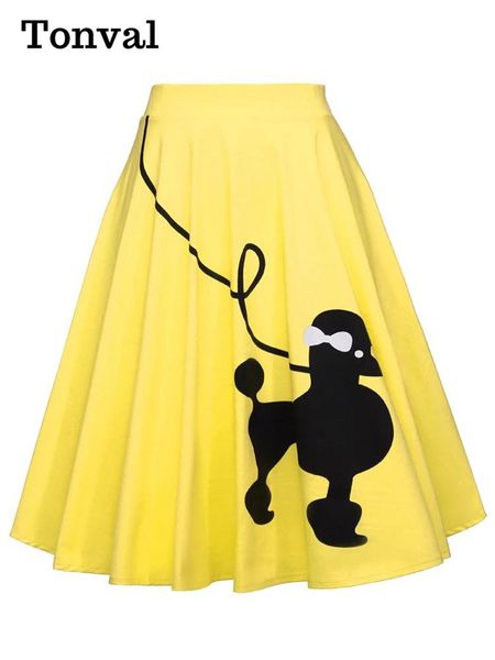 capris tonval pin up 50s cute dog print vintage yellow high waist skirts womens cotton a line knee length retro swing skirt, Black;white
capris tonval pin up 50s cute dog print vintage yellow high waist skirts womens cotton a line knee length retro swing skirt, Black;white