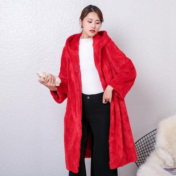 fur 2018 new women natural real pieces mink fur coat hooded jacket long, Black
fur 2018 new women natural real pieces mink fur coat hooded jacket long, Black