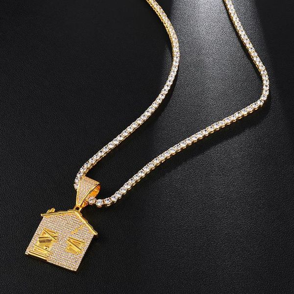 chains bling the bando trap house pendant for men women cubic zirconia necklace chain copper material hip hop jewelrychains313c, Silver
chains bling the bando trap house pendant for men women cubic zirconia necklace chain copper material hip hop jewelrychains313c, Silver