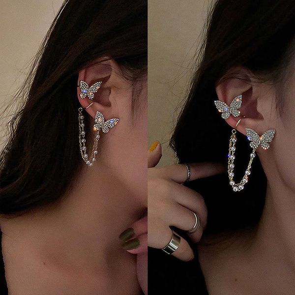 charm korean style butterfly ear clips asymmetry piercing for women sparkling zircon ear cuff clip earrings wedding party jewelry gift aa230, Golden
charm korean style butterfly ear clips asymmetry piercing for women sparkling zircon ear cuff clip earrings wedding party jewelry gift aa230, Golden