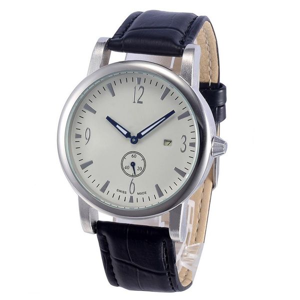 brand watches men leather strap calendar date wrist watch small dial can work 606297a, Slivery;brown
brand watches men leather strap calendar date wrist watch small dial can work 606297a, Slivery;brown