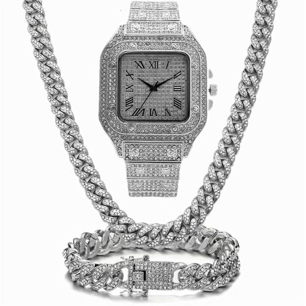 chains iced out chain bling miami cuban link rhinestone watch necklaces bracelet women men jewelry set hip hop choker343h, Silver
chains iced out chain bling miami cuban link rhinestone watch necklaces bracelet women men jewelry set hip hop choker343h, Silver