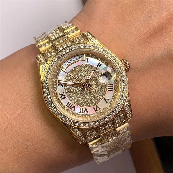 full diamonds mens watch automatic mechanical watches 40mm stainless steel case montre de luxe253k, Slivery;brown
full diamonds mens watch automatic mechanical watches 40mm stainless steel case montre de luxe253k, Slivery;brown