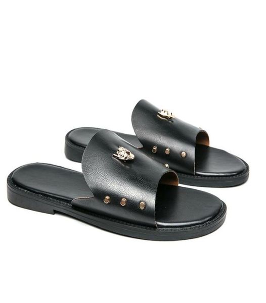 men genuine leather slippers designer flat comfort beach sliders tide male rivet stud slipper nonslip black mens casual spikes sh8626961
men genuine leather slippers designer flat comfort beach sliders tide male rivet stud slipper nonslip black mens casual spikes sh8626961