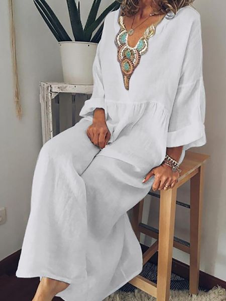dresses embroidery maxi dress women v neck long sleeve printed dress fashion casual summer spring loose beach long sundresss, Black;gray
dresses embroidery maxi dress women v neck long sleeve printed dress fashion casual summer spring loose beach long sundresss, Black;gray