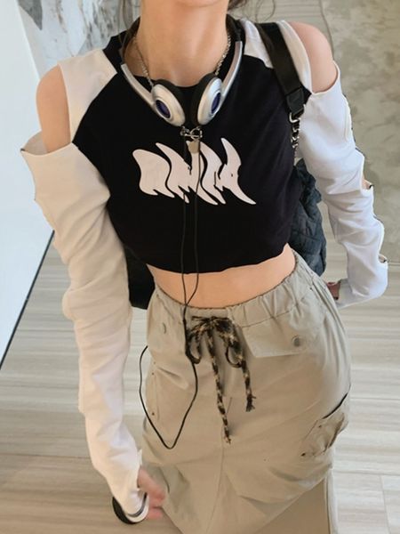 women's t-shirt y2k graffiti print t shirt women spring summer long sleeve hollow out crop korean fashion harajuku streetwear slim-fit, White
women's t-shirt y2k graffiti print t shirt women spring summer long sleeve hollow out crop korean fashion harajuku streetwear slim-fit, White