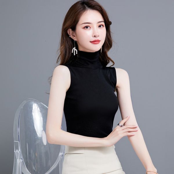women's tanks camis 1217 black white blue turtleneck elegant s tees office slim basic female summer tight 230422
women's tanks camis 1217 black white blue turtleneck elegant s tees office slim basic female summer tight 230422
