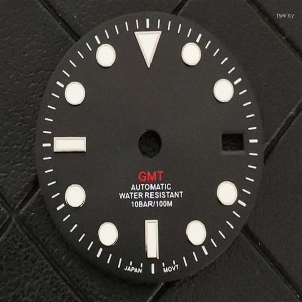 watch repair kits 29mm green luminous sunburst dial for nh34 gmt movement296g