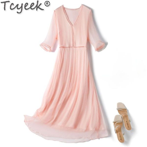 dresses tcyeek 100% silk summer dresses for women 2021 beach white dress ladies dresses korean fashion vestidos de mujer casual gxy6, Black;gray
dresses tcyeek 100% silk summer dresses for women 2021 beach white dress ladies dresses korean fashion vestidos de mujer casual gxy6, Black;gray