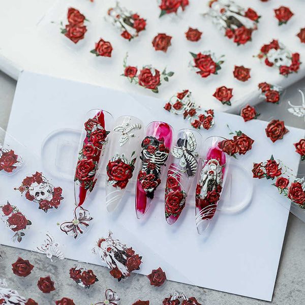 stickers decals 1 sheet blood rose nail sticker flower nail art decorations 3d adhesive nail stickers cute red rose flower decals for decora, Black
stickers decals 1 sheet blood rose nail sticker flower nail art decorations 3d adhesive nail stickers cute red rose flower decals for decora, Black