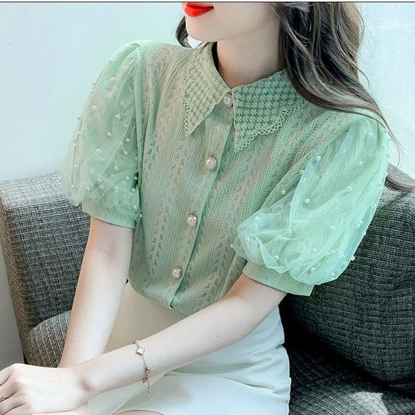 women's blouses shirts fashion lapel beading puff sleeve lace oversized shirt summer sweet loose chic female clothing commute blouse 2, White
women's blouses shirts fashion lapel beading puff sleeve lace oversized shirt summer sweet loose chic female clothing commute blouse 2, White