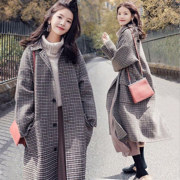fur women's warm classic wool blends cotton coats long coat vintage houndstooth jacket outwear korean vintage women blends top, Black
fur women's warm classic wool blends cotton coats long coat vintage houndstooth jacket outwear korean vintage women blends top, Black