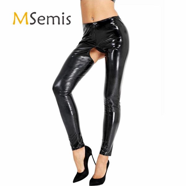 tracksuits black womens lingerie open crotch pants wet look patent leather open butt pants skinny stretchy legging trousers, Gray
tracksuits black womens lingerie open crotch pants wet look patent leather open butt pants skinny stretchy legging trousers, Gray