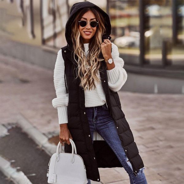 vests women long winter jacket vest hooded sleeveless warm down coat pockets padded vest down jacket female padded coat outdoor, Black;white
vests women long winter jacket vest hooded sleeveless warm down coat pockets padded vest down jacket female padded coat outdoor, Black;white