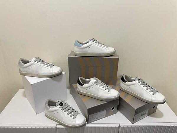 Image of Golden Super Star Sneakers Metallic Casual Shoes Classic Do-old Dirty Shoe Snake Skin Heel Suede Cream Sole Women Man White Leather