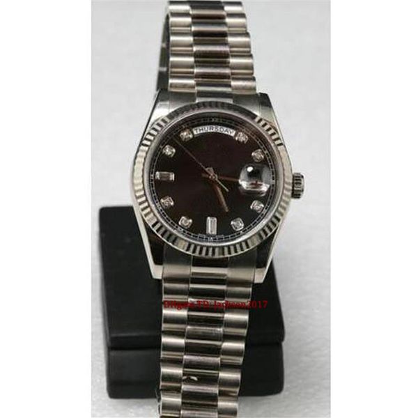 christmas gift 7 style mens watches 118239 president 18k black gold diamond silver 4 dial 36mm automatic movement 2813267i, Slivery;brown
christmas gift 7 style mens watches 118239 president 18k black gold diamond silver 4 dial 36mm automatic movement 2813267i, Slivery;brown