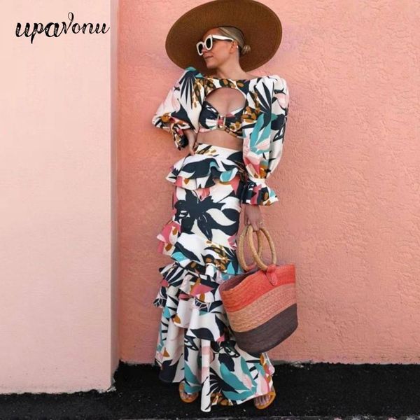 dress 2021 summer women's printed skirt set lantern sleeve hollow irregular skirt elegant twopiece fashion tide, White
dress 2021 summer women's printed skirt set lantern sleeve hollow irregular skirt elegant twopiece fashion tide, White