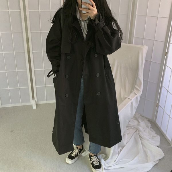 women's trench coats chic women coat casual long outerwear loose overcoat autumn winter fashion doublebreasted windbreaker femme 230421, Tan;black
women's trench coats chic women coat casual long outerwear loose overcoat autumn winter fashion doublebreasted windbreaker femme 230421, Tan;black