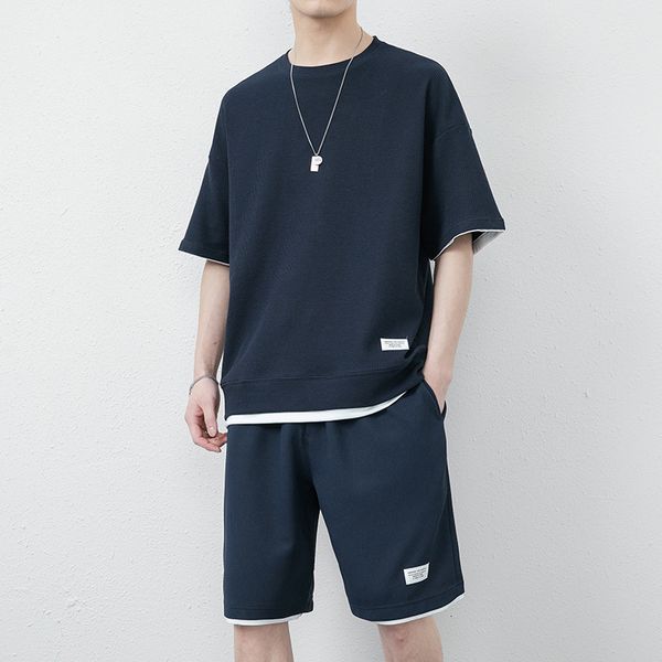 men's tracksuits men's sets short sleeve t-shirtsshorts 2 pcs suit solid color sport outfits summer thin male casual loose tracksu, Gray
men's tracksuits men's sets short sleeve t-shirtsshorts 2 pcs suit solid color sport outfits summer thin male casual loose tracksu, Gray