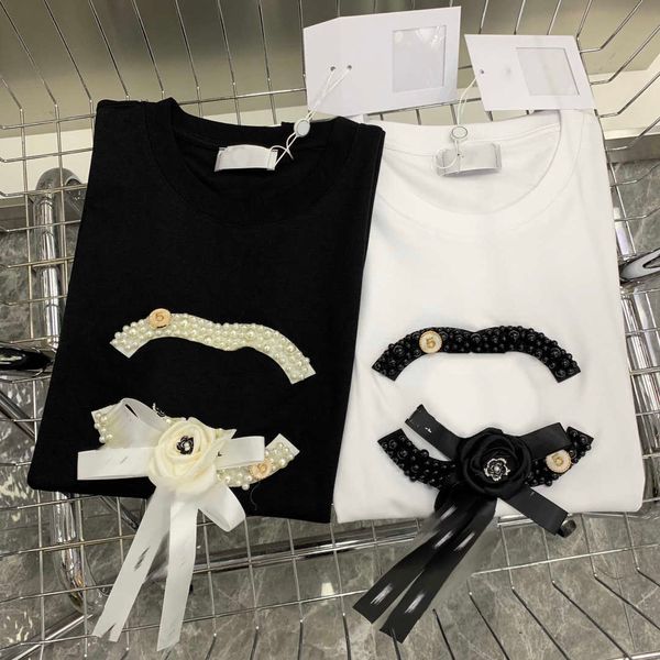 women's t-shirt designer 23ss womens womens clothing tround neck cotton heavy industry pearl printed ribbon short sleeve t shirt clothe, White
women's t-shirt designer 23ss womens womens clothing tround neck cotton heavy industry pearl printed ribbon short sleeve t shirt clothe, White