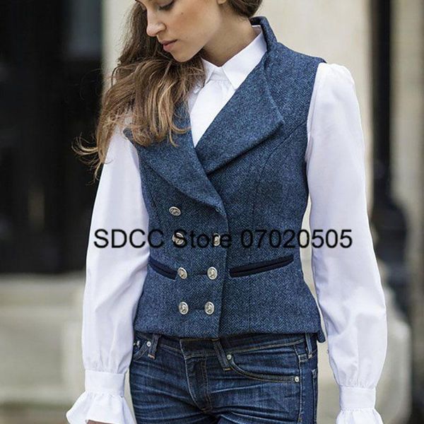 vests women's vest double breasted sleeveless lapel jacket casual party herringbone for lady waistcoat, Black;white
vests women's vest double breasted sleeveless lapel jacket casual party herringbone for lady waistcoat, Black;white