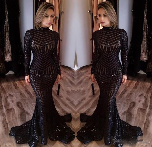 black sequin high neck long evening dresses with long sleeves floor length memraid prom party dresses formal evening gowns c1508490, Black;red
black sequin high neck long evening dresses with long sleeves floor length memraid prom party dresses formal evening gowns c1508490, Black;red