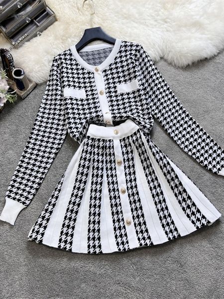 two piece dress fashion casual small fragrance knitted two piece set women sweater cardigan coat crop skirt sets vintage 2 piece suits 23042, White
two piece dress fashion casual small fragrance knitted two piece set women sweater cardigan coat crop skirt sets vintage 2 piece suits 23042, White