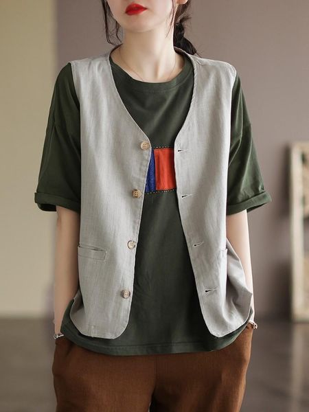 vests women summer casual vest jackets new arrival 2022 vintage style vneck solid color cotton linen female sleeveless coats b1821, Black;white
vests women summer casual vest jackets new arrival 2022 vintage style vneck solid color cotton linen female sleeveless coats b1821, Black;white