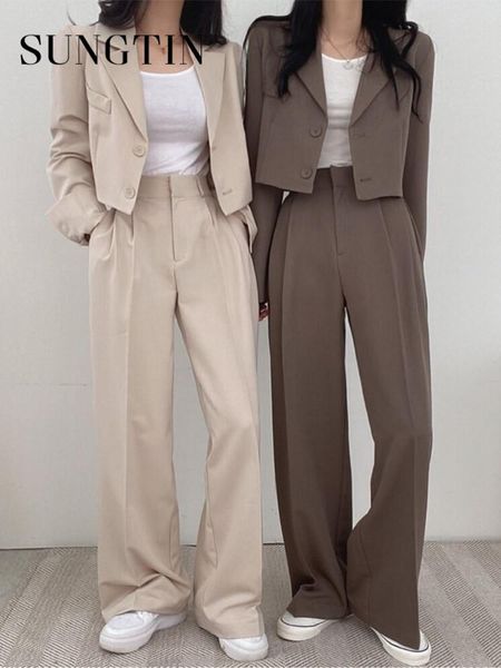 pants sungtin korean casual women suits blazer jacket ol wide leg high waist pants suits female two piece sets elegant crop coats, White
pants sungtin korean casual women suits blazer jacket ol wide leg high waist pants suits female two piece sets elegant crop coats, White