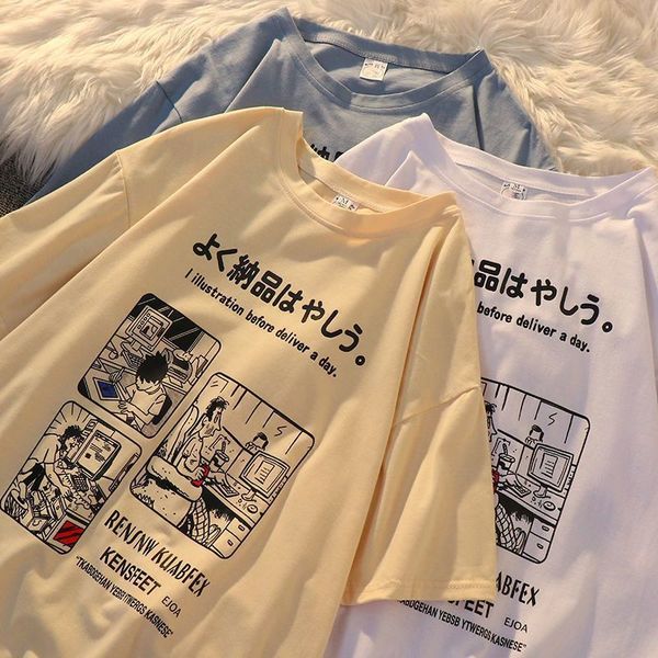 men's tshirt vintage oversized short sleeve shirt man summer hip hop tshirt streetwear lady clothes loose tee letter 230421, White;black
men's tshirt vintage oversized short sleeve shirt man summer hip hop tshirt streetwear lady clothes loose tee letter 230421, White;black