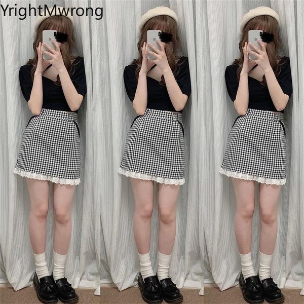 dresses patchwork lace ruffle frill high waist mini plaid a line skirt summer korean women cute kawaii clothes slim japanese girl lolita, White;black
dresses patchwork lace ruffle frill high waist mini plaid a line skirt summer korean women cute kawaii clothes slim japanese girl lolita, White;black