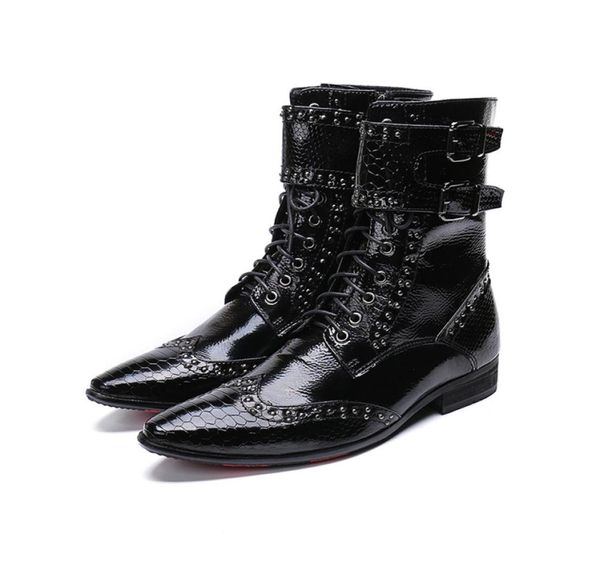 luxury british style men mid calf boots genuine leather motorcycle cowboy boots formal men brigh dress rivets shoes4421095, Black
luxury british style men mid calf boots genuine leather motorcycle cowboy boots formal men brigh dress rivets shoes4421095, Black
