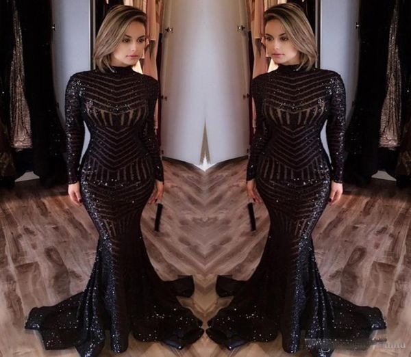 black sequin high neck long evening dresses with long sleeves floor length memraid prom party dresses formal evening gowns c8411594, Black;red
black sequin high neck long evening dresses with long sleeves floor length memraid prom party dresses formal evening gowns c8411594, Black;red
