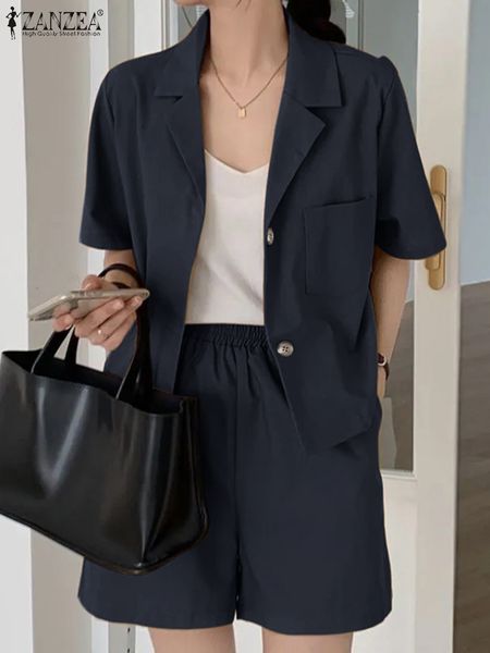 women's tracksuits zanzea summer fashion matching sets 2pcs solid color lapel neck short sleeve blazer pant elegant casual vintage outi, Gray
women's tracksuits zanzea summer fashion matching sets 2pcs solid color lapel neck short sleeve blazer pant elegant casual vintage outi, Gray