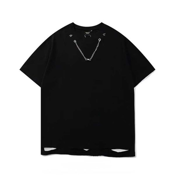 30% off trendy hip-hop personality solid color with chain half sleeve t-shirt street hem hole loose round neck short sleeved men, White;black
30% off trendy hip-hop personality solid color with chain half sleeve t-shirt street hem hole loose round neck short sleeved men, White;black