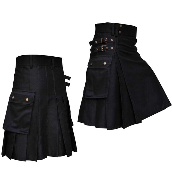 pants mens fashion casual scottish style solid pocket pleated skirt, Black
pants mens fashion casual scottish style solid pocket pleated skirt, Black
