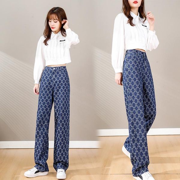 jeans 2022 spring new retro jacquard design jeans women european american straight high waist loose streetwear fashion woman jeans, Blue
jeans 2022 spring new retro jacquard design jeans women european american straight high waist loose streetwear fashion woman jeans, Blue