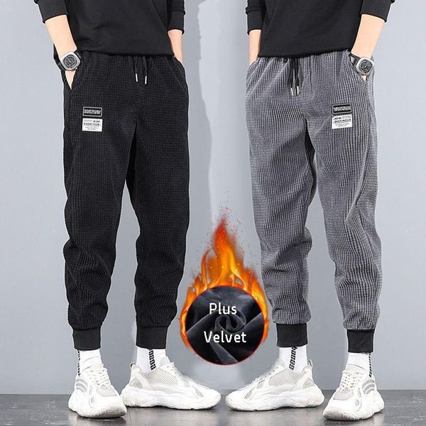 pants new winter fleece sweatpants men plus velvet thick warm men's corduroy pants loose straight trousers hight quality cargo pants, Black
pants new winter fleece sweatpants men plus velvet thick warm men's corduroy pants loose straight trousers hight quality cargo pants, Black