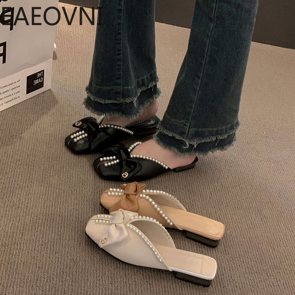 slippers summer mules shoes woman fashion butterflyknot shallow flats slidse ladies outdoor dress elegant sandalias 230421, Black
slippers summer mules shoes woman fashion butterflyknot shallow flats slidse ladies outdoor dress elegant sandalias 230421, Black