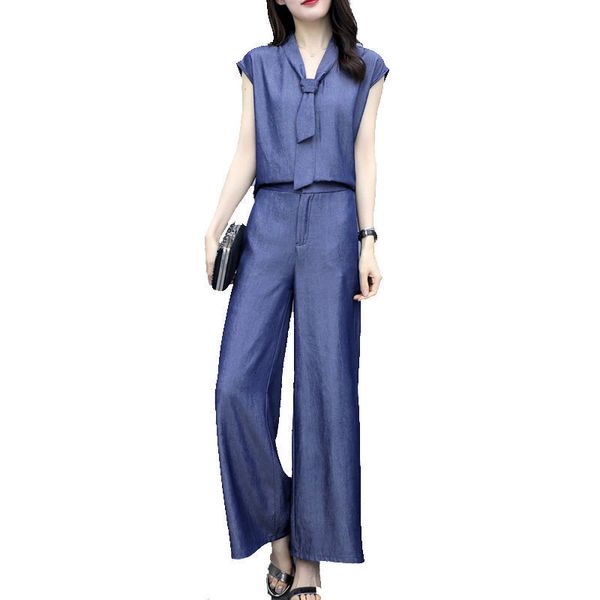 women's tracksuits fashion spring summer casual blue denim pants suit wide leg twopiece sets office 230421, Gray
women's tracksuits fashion spring summer casual blue denim pants suit wide leg twopiece sets office 230421, Gray