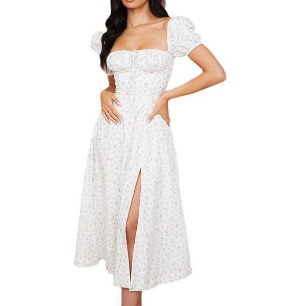 spring and summer casual dresses printed floral backless slim fit puff sleeve, Black;gray
spring and summer casual dresses printed floral backless slim fit puff sleeve, Black;gray