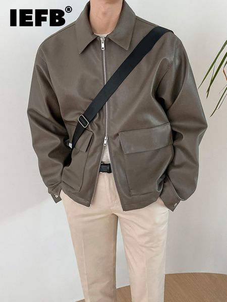 men's jackets iefb korean style biker lapel men pu leather jacket autumn black zipper coats simple chic design loose jackets 9a1170 230, Black;brown
men's jackets iefb korean style biker lapel men pu leather jacket autumn black zipper coats simple chic design loose jackets 9a1170 230, Black;brown