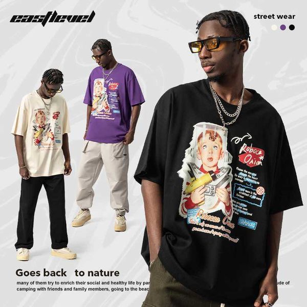 t shirt american fashion brand short-sleeved men's loose oversized ins street hip-hop 220gt t-shirt pure cotton lovers, White;black
t shirt american fashion brand short-sleeved men's loose oversized ins street hip-hop 220gt t-shirt pure cotton lovers, White;black