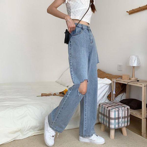 jeans n0496 new style loose high waist slimming ripped jeans straight leg mopping wide leg pants jeans, Blue
jeans n0496 new style loose high waist slimming ripped jeans straight leg mopping wide leg pants jeans, Blue