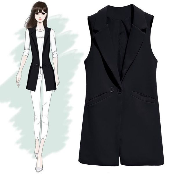vests #0704 spring autumn blazer vest women outerwear vest waistcoat ladies slim elegant long suit vest female jacket coat office lady, Black;white
vests #0704 spring autumn blazer vest women outerwear vest waistcoat ladies slim elegant long suit vest female jacket coat office lady, Black;white