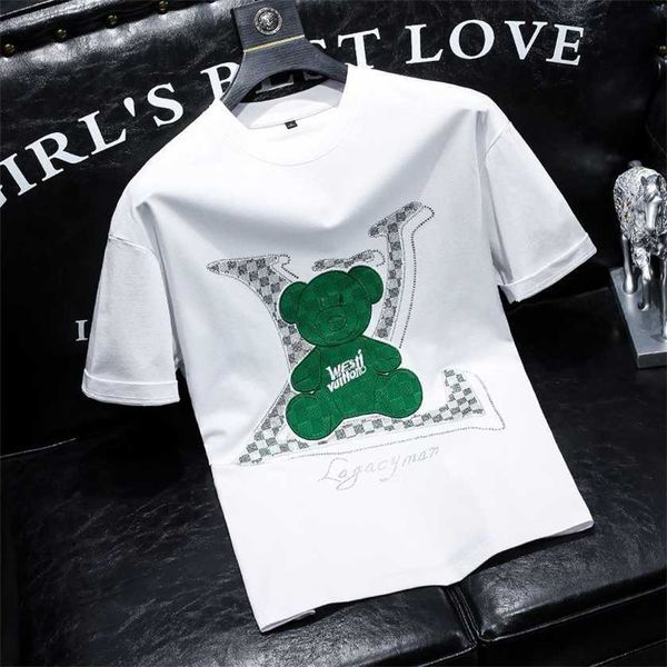 26% off pure cotton short sleeved men's trendy cartoon bear ins fashion new summer diamond printed men's t-shirt, White;black
26% off pure cotton short sleeved men's trendy cartoon bear ins fashion new summer diamond printed men's t-shirt, White;black