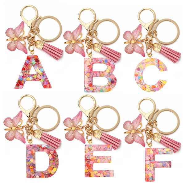 Initial Keychain Pink Butterfly Creative Keychain Crystal Letter Sequin Resin Key Ring
Initial Keychain Pink Butterfly Creative Keychain Crystal Letter Sequin Resin Key Ring