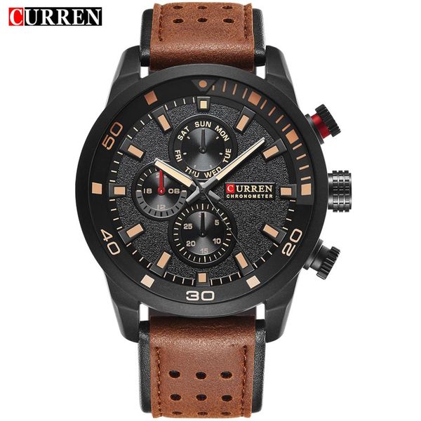 curren original brand men's sports waterproof leather strap quartz wrist watch 8250283b, Slivery;brown
curren original brand men's sports waterproof leather strap quartz wrist watch 8250283b, Slivery;brown