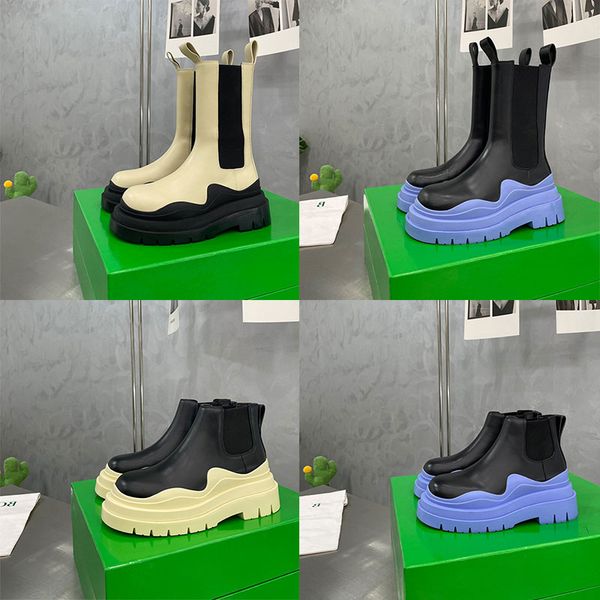 2023 women men designer boots tire leather half ankle boots fashion wave green colored rubber clear outsole elastic webbing boot, Black
2023 women men designer boots tire leather half ankle boots fashion wave green colored rubber clear outsole elastic webbing boot, Black