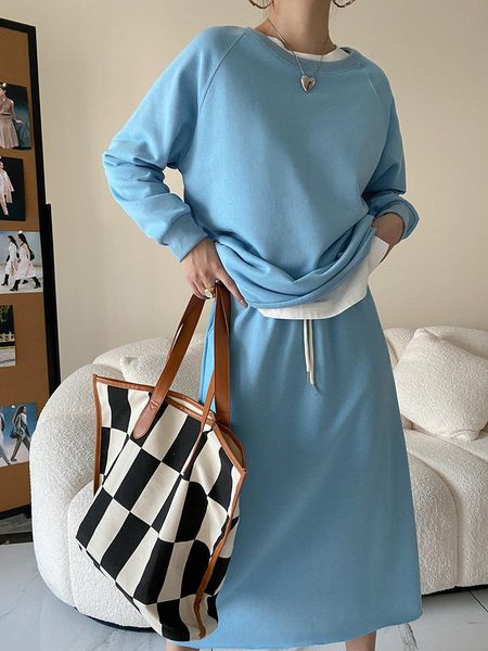 dress casual loose sweater dress set fashion twopiece set 2022 autumn new, White
dress casual loose sweater dress set fashion twopiece set 2022 autumn new, White